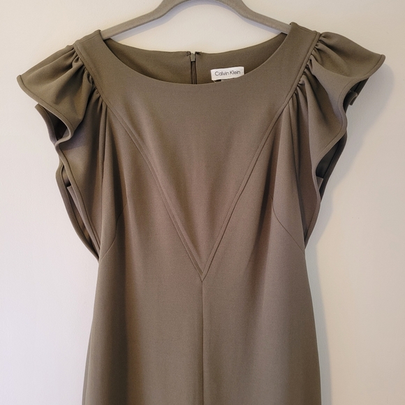 Calvin Klein Olive Green Wide-Leg Jumpsuit Women's Size 8 - Picture 2 of 15